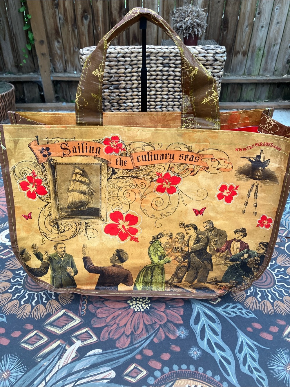 Rare vintage Trader Joe’s “Sailing the Culinary Seas” large shopper tote